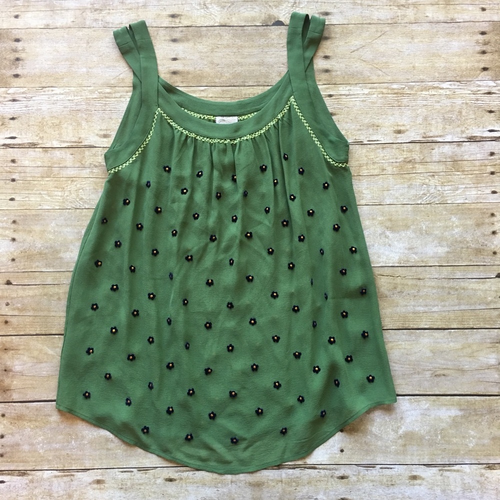 Anthropologie Postmark Sheer Silk Blouse Size 2